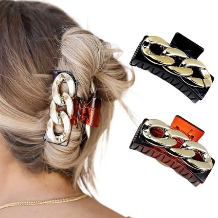 Akryyliset hiuspihdit mustat hiuspihdit leuka-pihdit vahva pito hiusten muotoilupihtdit muodikkaat hiuslisävarusteet naisille ja tytöille (2 kpl)