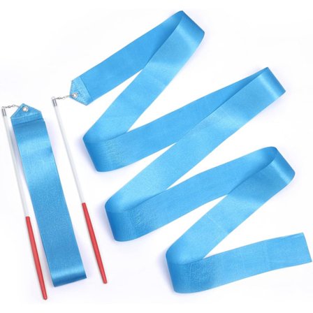 2 x 2 meter roterende dansesløjfer - blå, dansesløjfer til børn med gymnastikbånd og dansestokke
