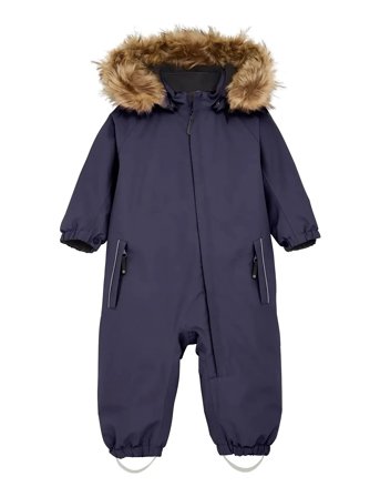 Color Kids Baby Coverall W. Fake Fur - Navy - 80