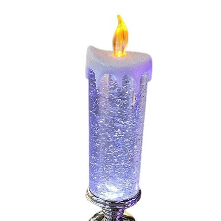 Christmas Swirling Flameless Candle Light 7 Farger Skiftende Glitter Stearinlys Led Lights Xmas Party Home Decoration Silver