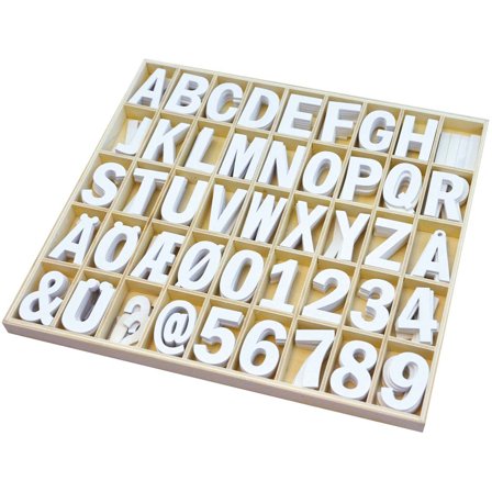 Wooden letters & numbers 250 pcs