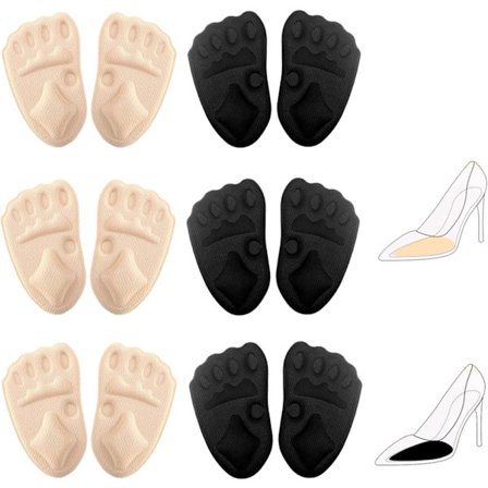 6 paria metatarsaalisen etujalan tyynyä, mukavat liukuestetyynyt, korkokenkien pohjalliset sandaaleihin, korkokenkiin,