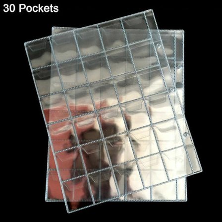 20/30/42 Lommer Klar Ring Mynt Holder Album Merke Per Side Pengeinnsamling