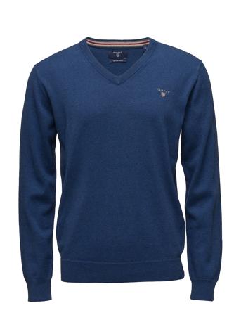 Cotton Wool V-Neck Strikkegenser V-krage Blå GANT*Betinget Tilbud