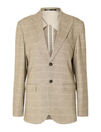 Slhslim-Oasis Sand Check Blz Beige Selected Homme