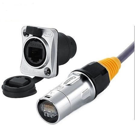 IP67 Netværk RJ45 Vandtætte Stik / Ethernet RJ45 Vandtæt Stik + Vandtæt Stikdåse til Udendørs Ethernet
