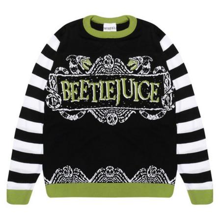 Beetlejuice Logostickad Tröja För Herr M Svart/vit/grön