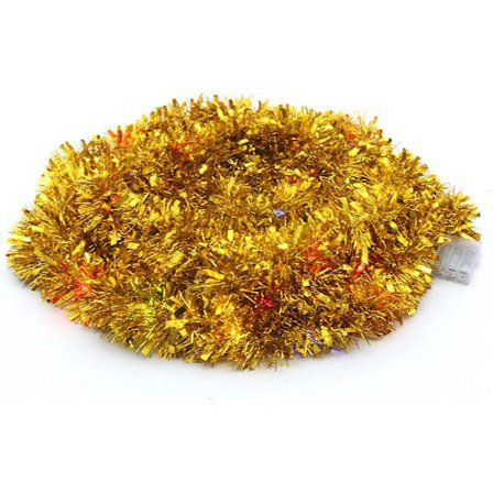 10 meter guld juldekoration glitter krans med flerfärgade LED-lampor för julgran hem kontorsmateriel guld