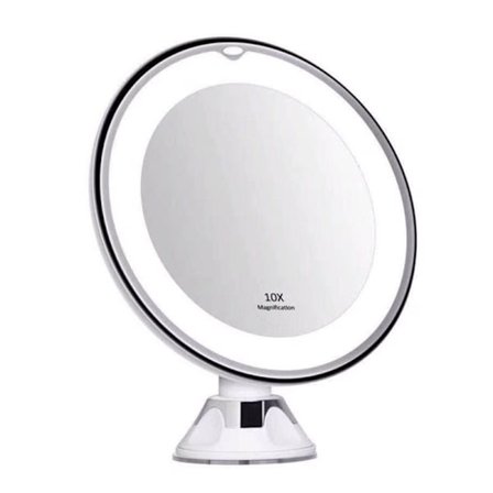 10-vägs sugkopp sminkspegel LED ljus sminkspegel