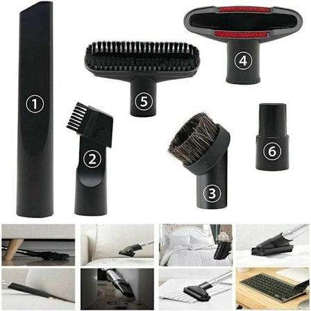 Pölynimurin lisäosa - 6 osaa Pölynimurin lisävarusteet - Sopii pölynimureille Kaliiperi 32mm - 35mm - Karcherille, Rowentalle, Hooverille, Xoitu