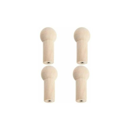 Väggkrokar Naturlig Mini Självhäftande Träkrok 4 st