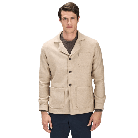 John Henric Wool Blend Jacket Basil Kavajer Herr Beige XS
