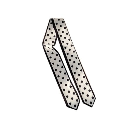 Silke tørklæde pandebånd retro bundet hestehale bue bånd hårbånd feminine tilbehør sorte prikker