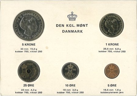 Danmark 1980 - Kgl. møntsæt - 2. sortering