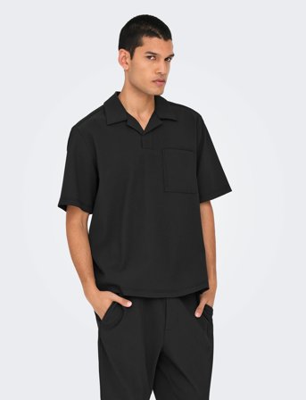 ONLY & SONS Onspli Plisse Shirt - Black - L