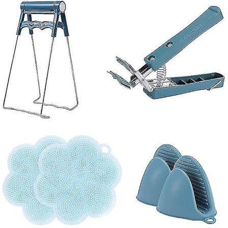 6 stk. Rustfrit Stål Skål Klemme Køkken Anti-Skrid Sikkerhedsplade Griber