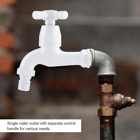 Plastvattenkran för tvättmaskin, handfat, med enkel pip och handtag G1/2 - ABS-material