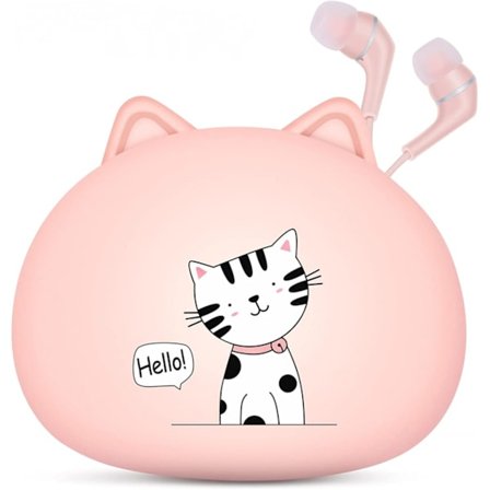 Kissan korvakuulokkeet lapsille, langalliset kuulokkeet ja korvakuulokkeet lahjaksi koululaisille tytöille ja pojille, joissa on mikrofoni ja ihana 