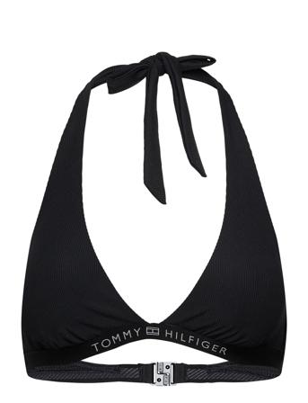 Halter Triangle Rp Swimwear Bikinis Bikini Tops Triangle Bikinitops Svart Tommy Hilfiger*Betinget Tilbud