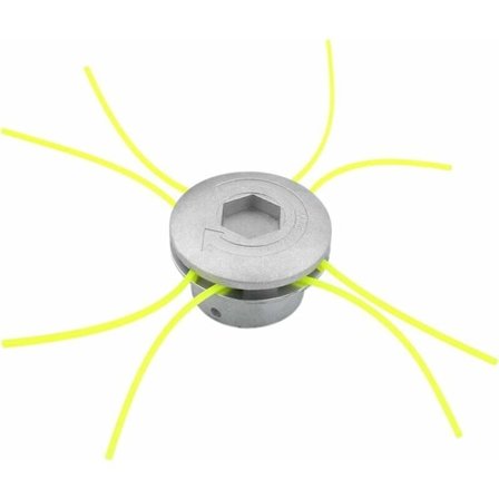 Universelt børstehode for gresstrimmer, aluminiumstrimmerhode med linje børste kutter tilbehør med 4 linjer for gressklipper, 72 x 44,5 mm