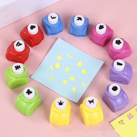 12-delt Sæt af Håndværkstanke, Små Papirstanse til Børn