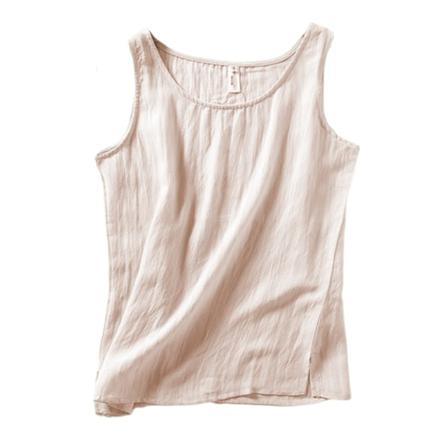 Ärmlösa Linnen För Kvinnor I Enfärgade T-shirts