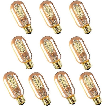 10 kpl 40W Edison Vintage -hehkulamppu himmennettävä T45 spiraalihehkulanka E26 E27 meripihka--(WR)_MGF