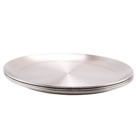 4-pak 30 cm pizzabakke, pizzaovn bageplade i rustfrit stål, rund pizzabageplade