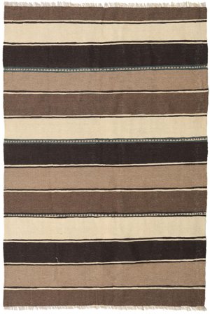 Tessuto A Mano Kilim Tappeto 127X192 Persiano Di Lana Marrone/Beige Piccolo