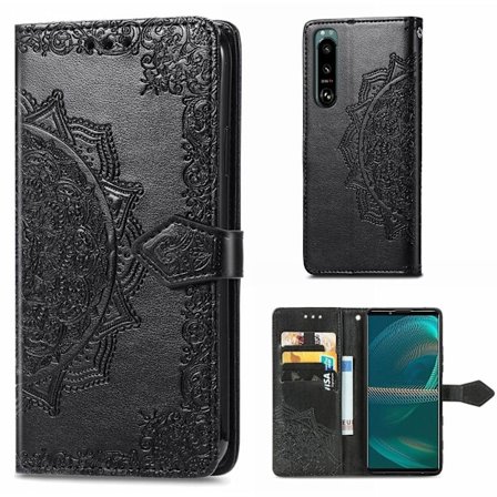 Mandala läder Sony Xperia 5 III fodral - Svart
