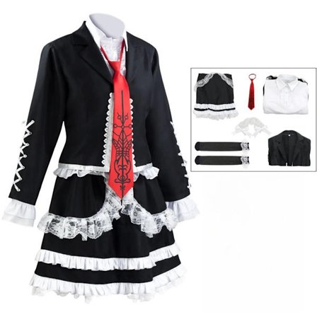 Dangaronpa Celestia Ludenberg Cosplay Dangaronpa Kostume Skoleuniform Dame Halloween Komplet Sæt Gotisk Lolita Kostume Party L