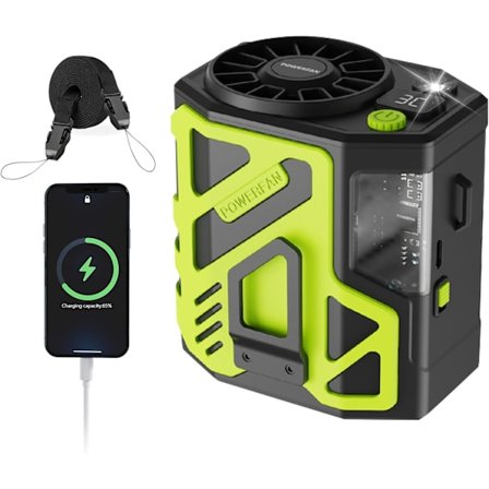 Bærbar Taljeventilator Personlig 6000mAh 3 Hastigheder Clip On Køleventilator Bærbar Luftkøler Genopladelig Mini Lommeventilator til Udendørs Arbejde 