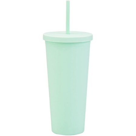 700 ml isglass med sugrör, söt mugg, 4-pack, återanvändbara akrylglas med lock och sugrör