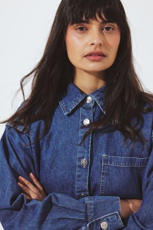 NA-KD Chemise en jean - - Bleu - EU 34