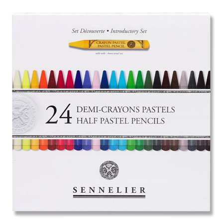 Sennelier Pastellpennsett 24-pack korte + 12 tomme