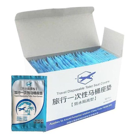 50pcs Disposable Toilet Pad Toilet Seat Cover Plastic Business Travel Waterproof Toilet Pad Health Safety Protective Film