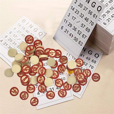Bingo Kort Til Børn Og Voksne, Klassisk Bingo Papirspil Kort Med 40 Bingo Nummerkort Og 75 Brikker, Sjove Sociale Spil