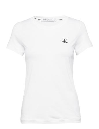Ck Embroidery Slim Tee T-shirts & Tops Short-sleeved Valkoinen Calvin Klein Jeans