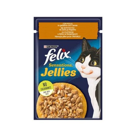 Purina Felix Sensations Jellies Pollo/Carote Cibo Umido Gatti