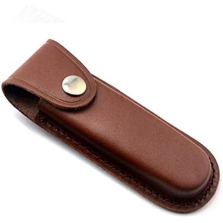 1 Brun Læder Skede Foldbar Kniv Lommeskede Læder