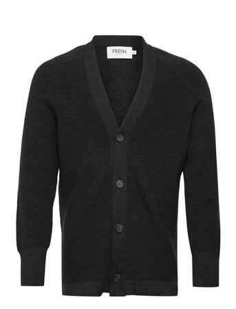 Elmo Merino Wool Cardigan Neuletakki Musta FRENN
