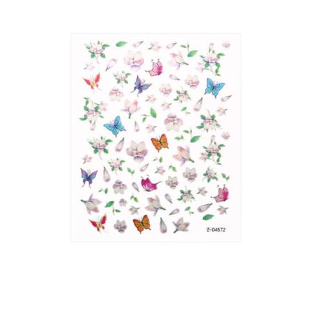 Mix Nagelstickers 2 Ark Blommor Fjärilar