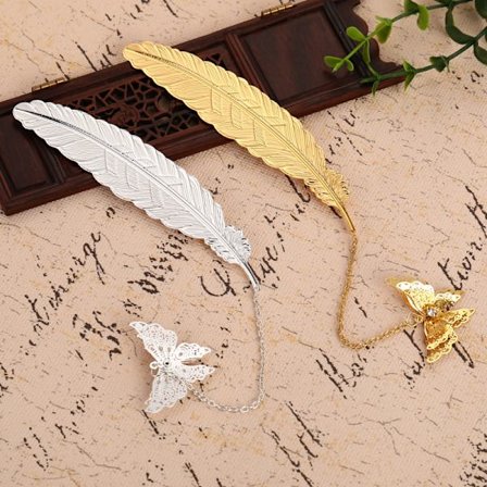 Bogmærke, Metal Bogmærke Fjer Bogmærker Bogmærke Kreativ Vi