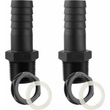 25mm Tankoverløp med veggpassasje for 1000L vanntank - Hannkobling for regnvannstanker - Leveres med pakninger (9,8 cm x 2,5 cm x 3 cm)