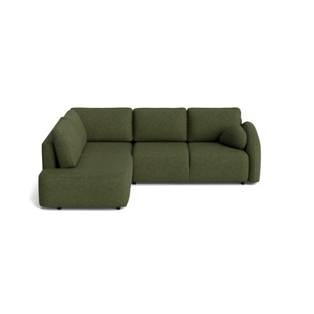 Trieste Eckschlafsofa, links | open end in Aragon Grün, modernes Design, bequeme Polsterung, integrierte Schlaffunktion, 86cm, einfarbig