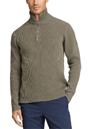 Lindbergh Half Zip Rib Knit Tröjor Herr Grön XL