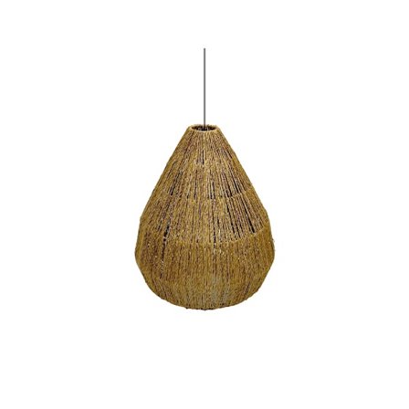 Jute pendellampe, 35x35x44 cm, naturlig finish