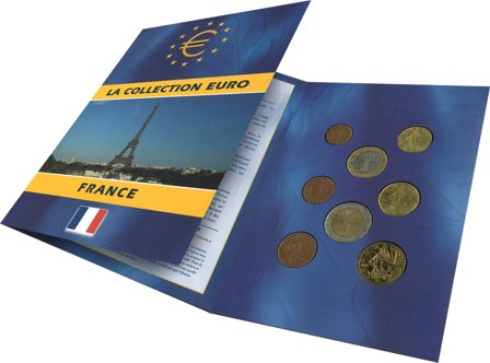 Frankrig - Euro møntsæt i folder - Fransk