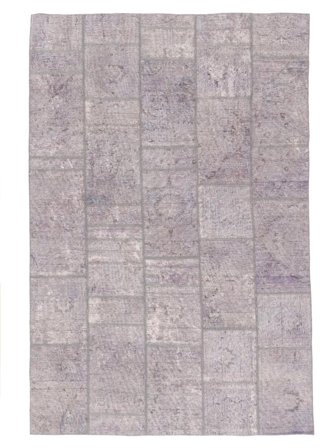 Noué À La Main Patchwork Tapis 197X297 Persan De Laine Gris/Gris Foncé