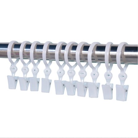 Gardinringar med Klämmor, 10-pack